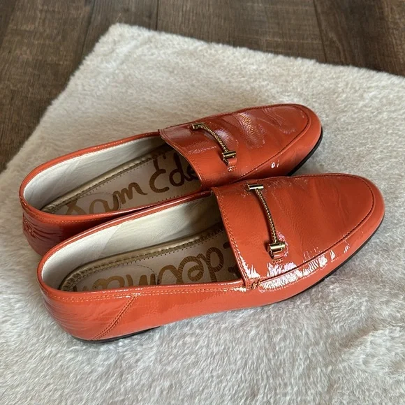 Sam Edelman Patent tangerine Orange Loafers - Picture 2 of 14